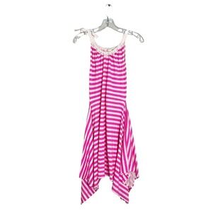 Crewcuts Pink and White Striped Sleeveless Dress Girls‎ Size 14 Casual Barbie